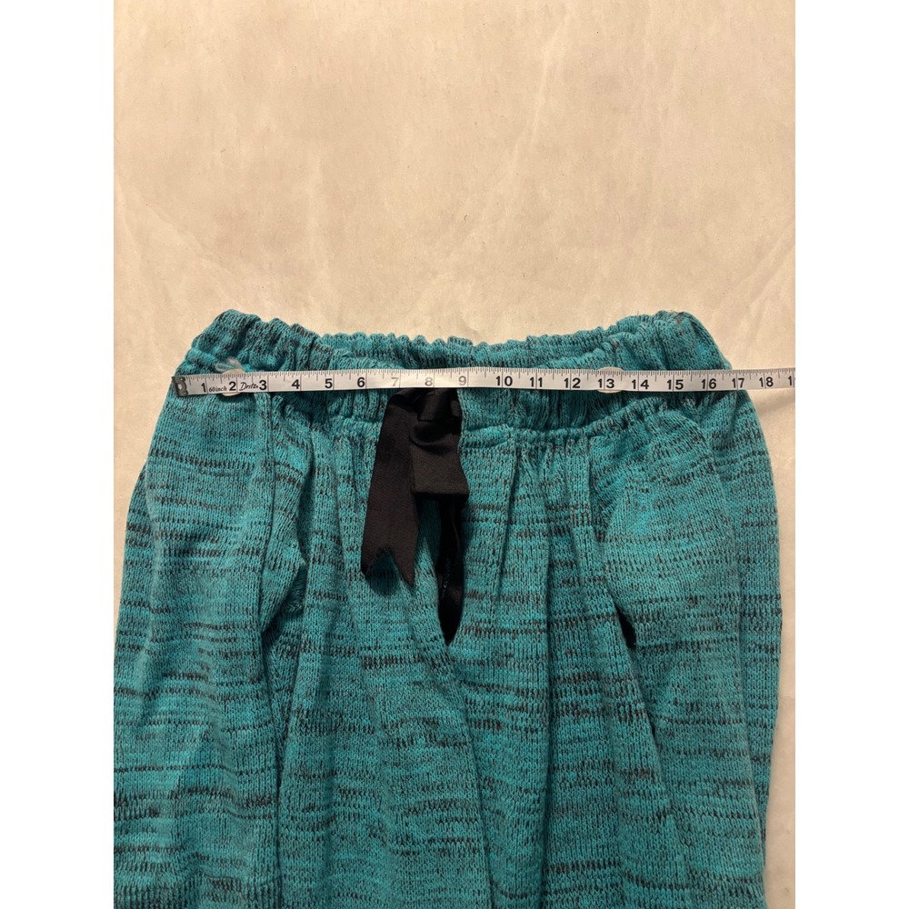 Eva Franco Teal Black Marled Knit Cardigan Sweater Tie Neck Pockets Size 6 - Picture 6 of 7